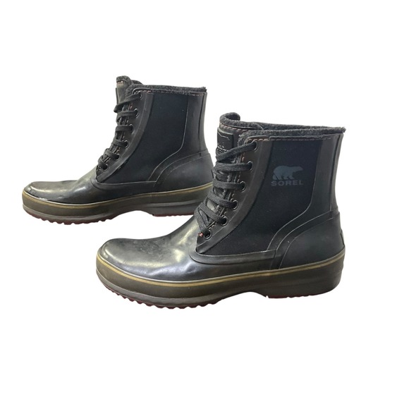 Sorel Mens NM1636-010 Black Natural Rubber Wool Lined Rain Snow Boots Size‎ 9.5 main image 5